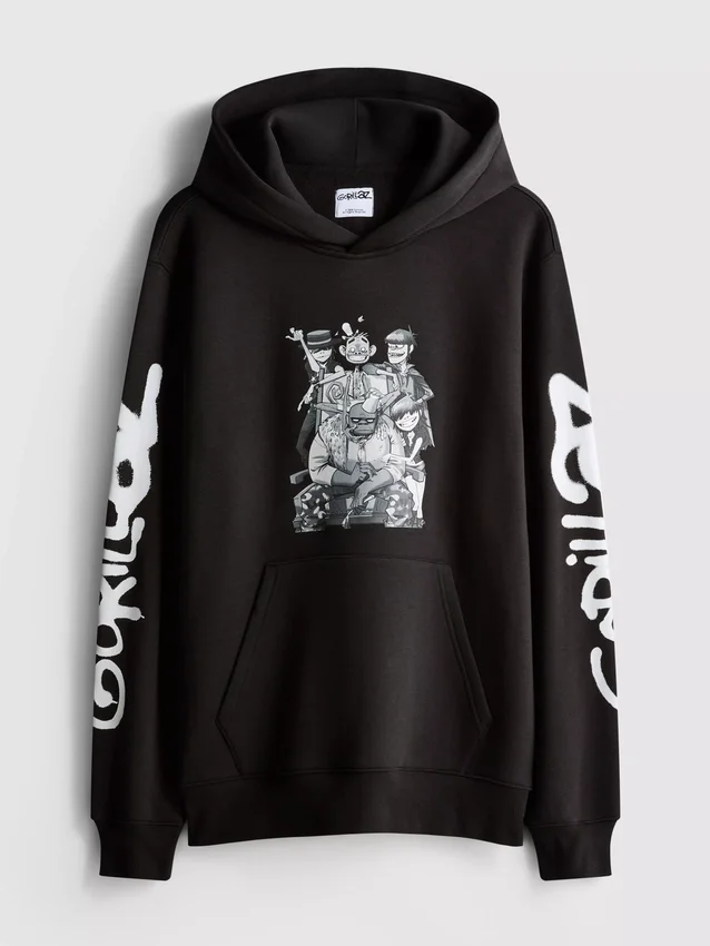 Mikina s kapucí s potiskem Gorillaz