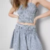 Mini sukně ve stylu skater s kostkovaným vzorem