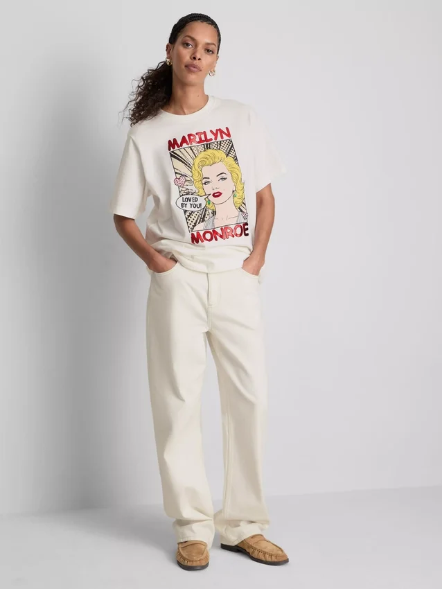 Oversized bavlněná košile s motivem Marilyn Monroe