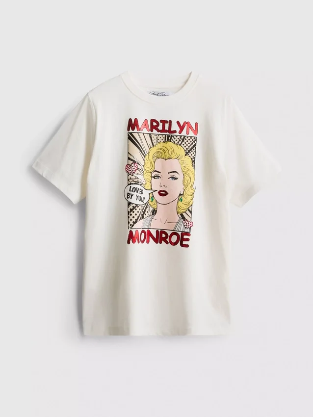 Oversized bavlněná košile s motivem Marilyn Monroe