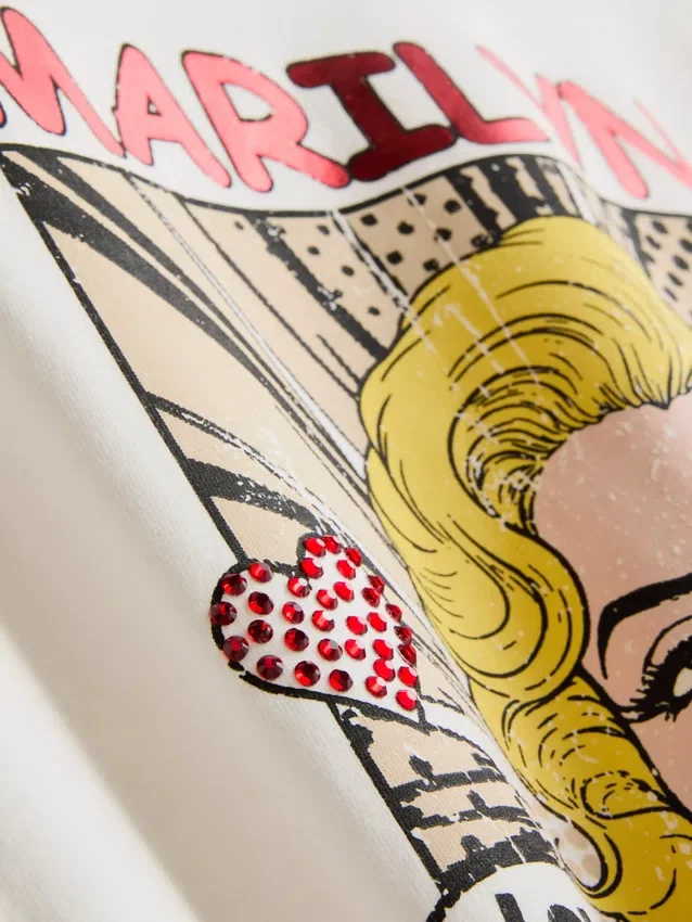 Oversized bavlněná košile s motivem Marilyn Monroe