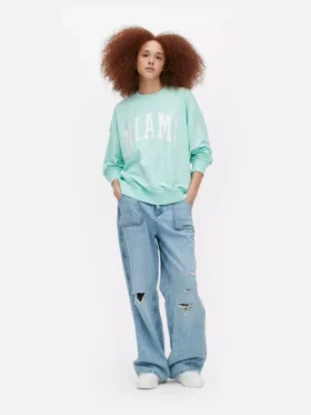 Oversized mikina s nápisem „Miami“