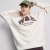 Oversized mikina z materiálu s vysokým podílem bavlny pro běžecký klub