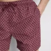 Plavky s geometrickým potiskem a stahovací šňůrkou