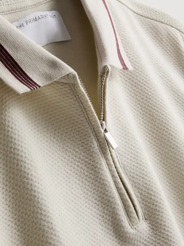 Pletená košile s texturovaným výstřihem na zip