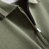 Pletená košile s texturovaným výstřihem na zip