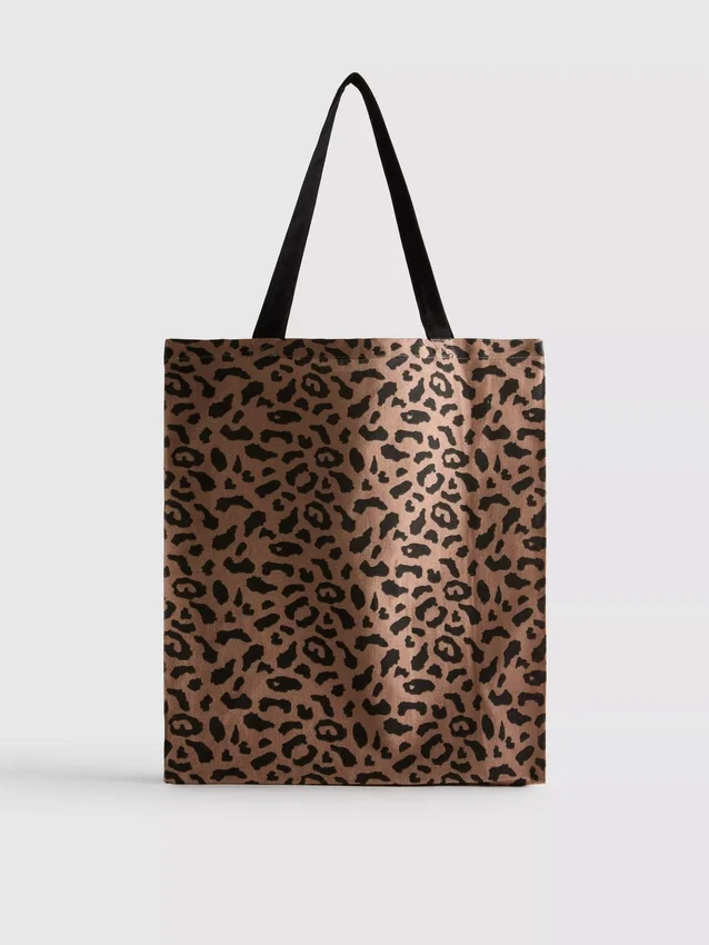 Plátěná taška s leopardím potiskem