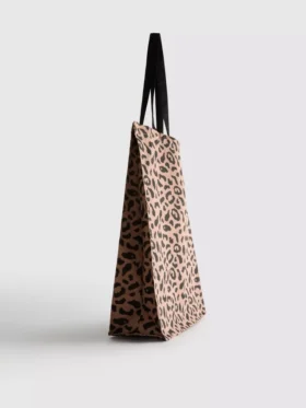Plátěná taška s leopardím potiskem