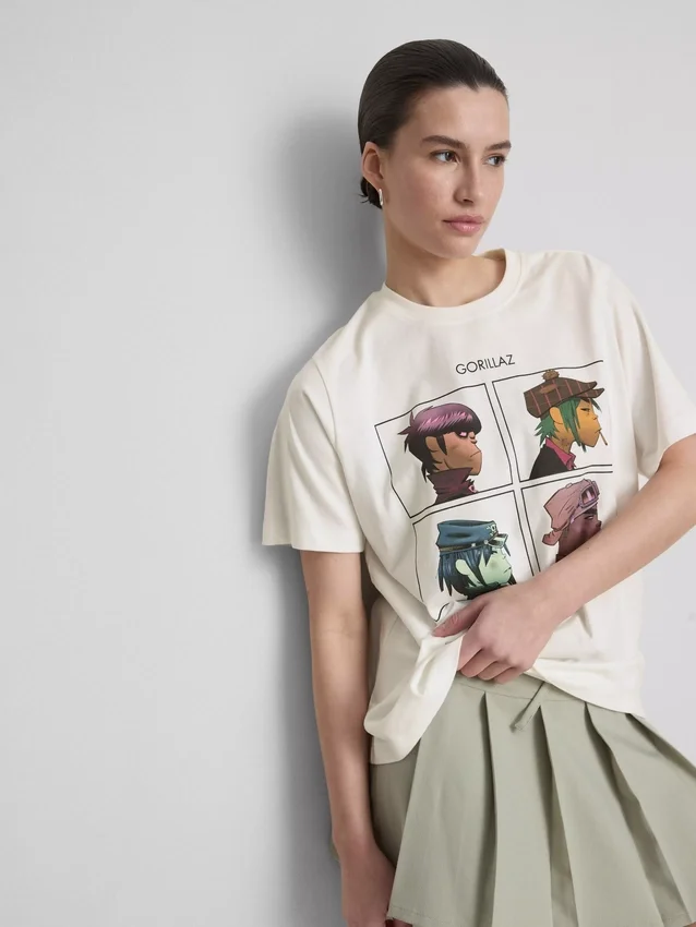 Pohodové hudební tričko s potiskem Gorillaz