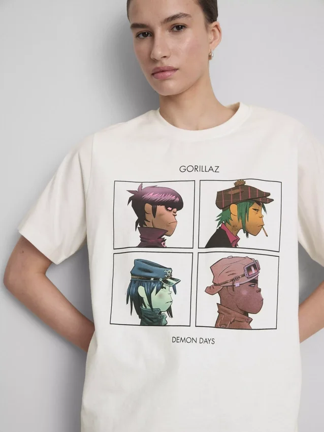 Pohodové hudební tričko s potiskem Gorillaz
