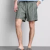 Pruhované kraťasy ze směsi lnu