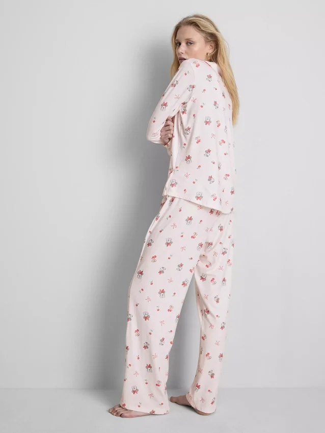 Pyžama ve stylu „boyfriend“ s potiskem Minnie Mouse od Disneyho
