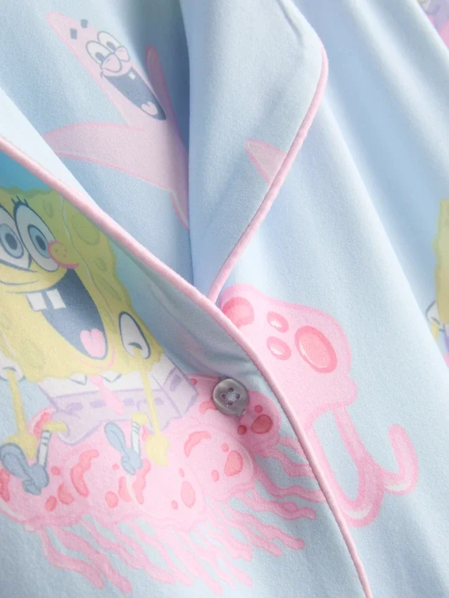 Pyžamo s grafickým potiskem SpongeBob SquarePants, krátké kalhoty ve stylu boyfriend