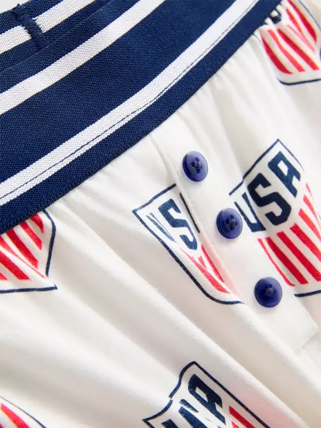 Pyžamo USA FC s topem bez ramínek a kraťasy s vysokým podílem bavlny