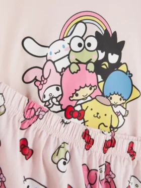 Pyžamový top s potiskem Hello Kitty a přátel