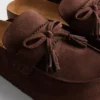 Sandály typu clog s třásněmi z umělé semišové kůže