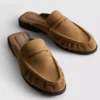 Sandály typu loafer v imitaci semiše