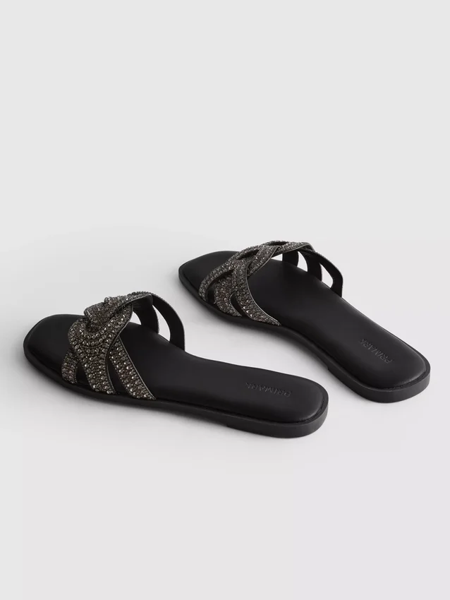 Sandály typu mules s kamínky