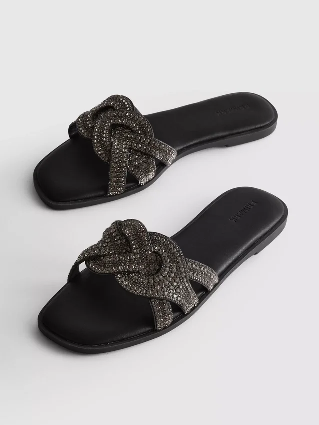 Sandály typu mules s kamínky