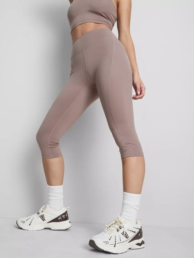 Sportovní legíny capri s vysokým pasem