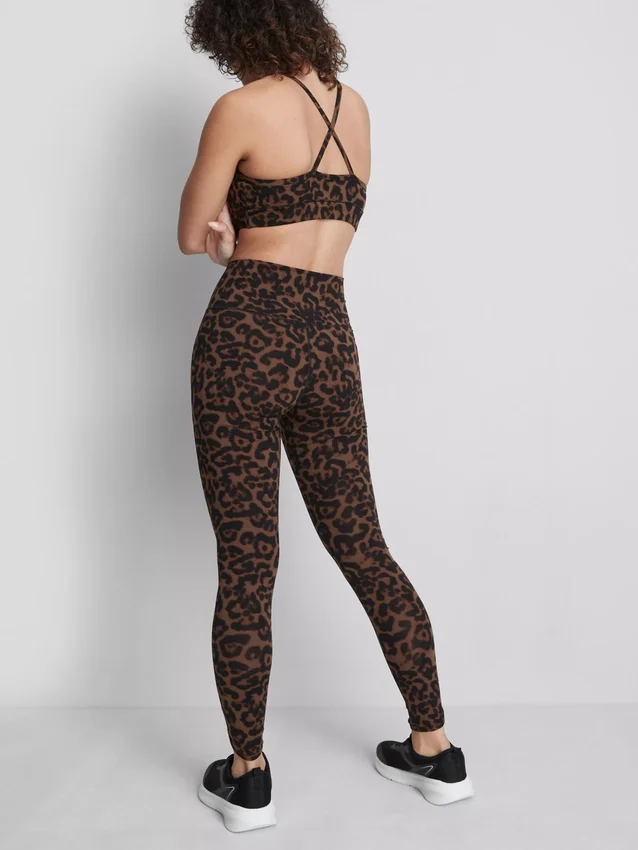 Sportovní legíny s vysokým pasem a leopardím vzorem