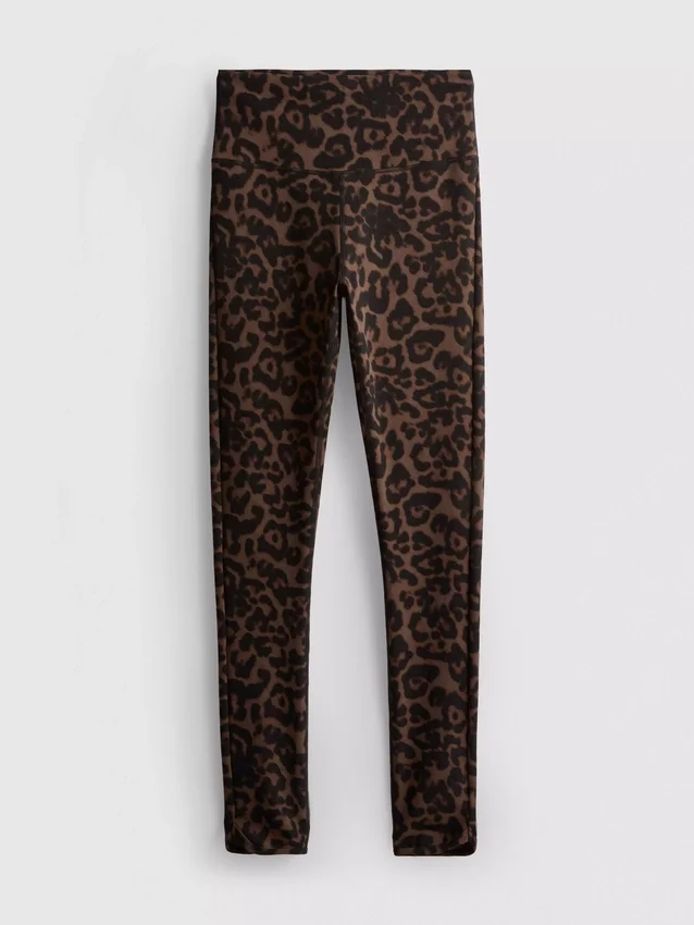 Sportovní legíny s vysokým pasem a leopardím vzorem