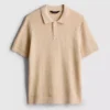 Texturované pletené polo košile