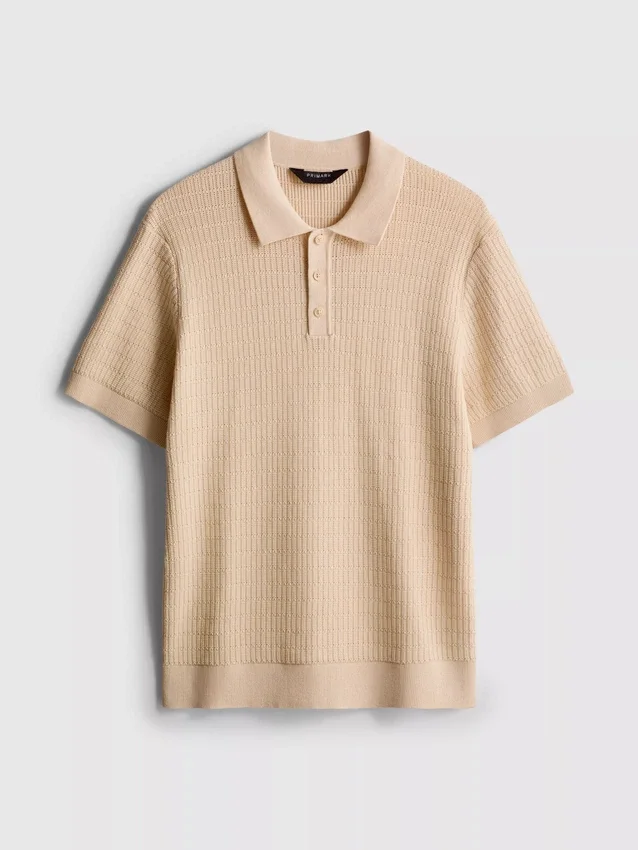 Texturované pletené polo košile