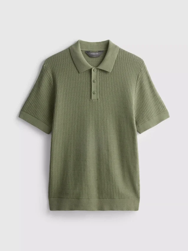 Texturované pletené polo košile