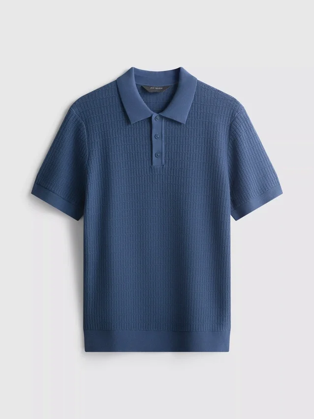 Texturované pletené polo košile