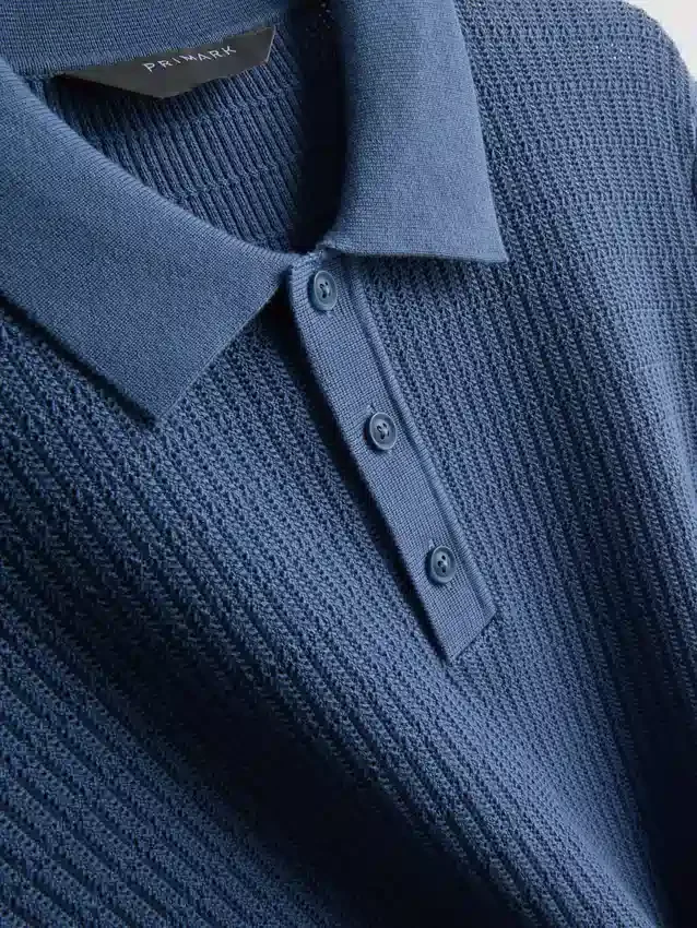 Texturované pletené polo košile