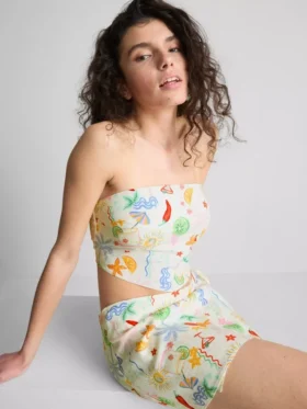 The Primark Scene | potištěné bandeau top s oblým výstřihem