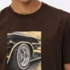 Tričko s krátkými rukávy a potiskem automobilového kola