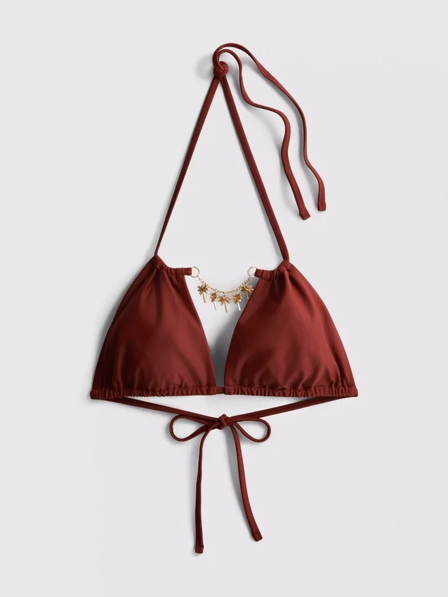 Trojúhelníkové bikiny s řetízkovým detailem