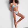 Trojúhelníkové bikiny s kostkovaným vzorem a lemováním z řetízku sedmikrásky