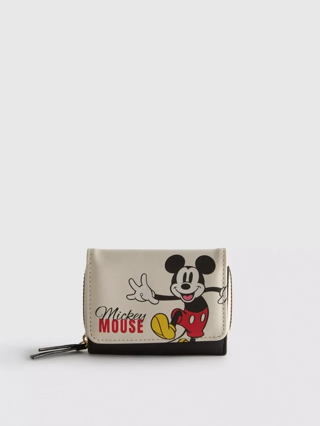 Umělá kožená peněženka s klopou s motivem Mickeyho a přátel od Disneyho
