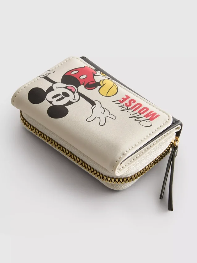 Umělá kožená peněženka s klopou s motivem Mickeyho a přátel od Disneyho