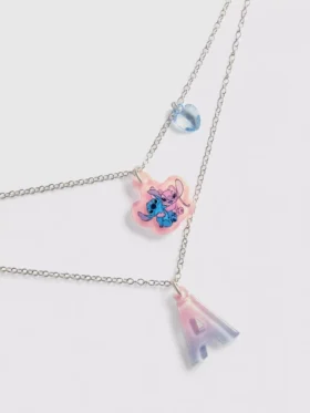 Víceřadý náhrdelník s iniciálami a přívěskem Stitche od Disneyho