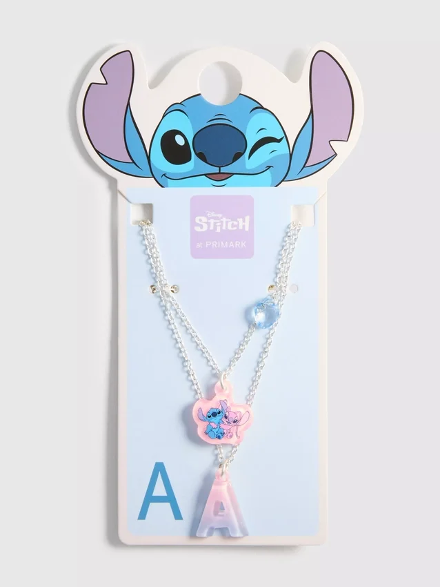 Víceřadý náhrdelník s iniciálami a přívěskem Stitche od Disneyho