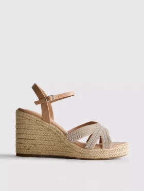 Zdobené espadrilky na klínovém podpatku