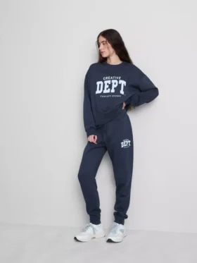 Úzké tepláky z bavlněné směsi s potiskem